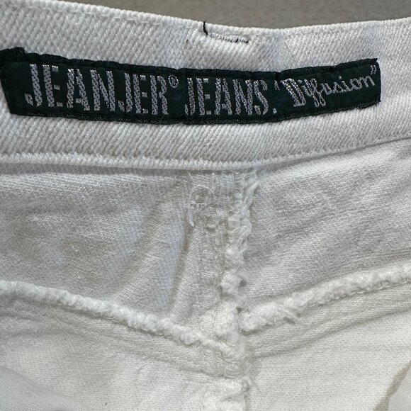 Vintage | Jeanjer Jeans | Diffusion Mini Skirt | White Denim | Size 3/4 - Picture 7 of 15